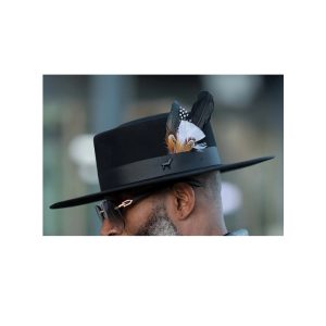 Cross-border feather decoration pure wool top hat European and American fashion top hat