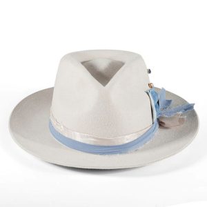 Cross-border hot sale webbing decorated wool top hat outdoor sunscreen sheep felt hat – Image 3