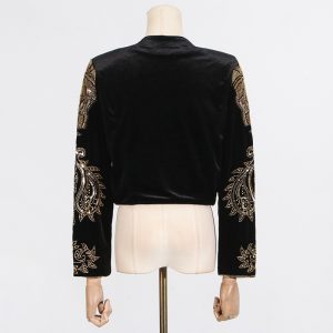 Autumn New Temperament Fashion Jacket Women's Design Nail Bead Retro Style High-end Sense Short Jacket Women's Clothing – Image 3