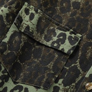 New American Retro Ruffian Leopard Print Shirt Workwear Long Sleeve Shirt Jacket for Men – Image 4