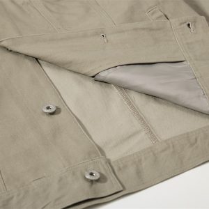 Mountain outdoor canvas cargo jacket men's spring and autumn sports multi-pocket design stitching contrast lapel jacket – Image 9
