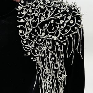 Quality Spot Evening Dress 2025 Star Collection Heavy Industry Beaded Acetate Velvet Small Trailing Long Skirt Dress – Image 5