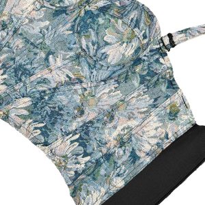 Cross-border new sexy bandeau top, suspender wear, with chest pads, retro palace style herringbone corset – Image 4