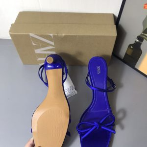 ZA Spain 2025 Winter New Arrivals with Thin Straps Bow Decorated High Heels Back Strap Wrap Women's Sandals Women – Image 4