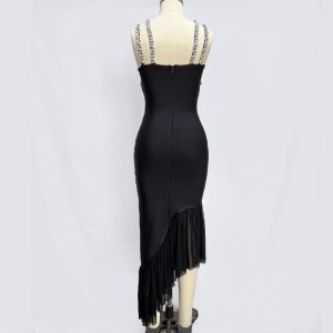 heavy industry chain sexy midi skirt amazon bandage dress H912 night dress bandage dresses – Image 4