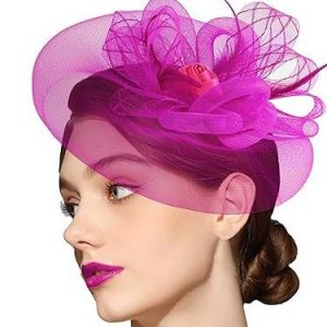 Amazon new bridal feather mesh hair accessories women's tea party dresses rose topper manufacturers supply wholesale – Image 5