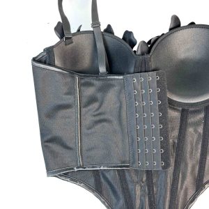 Cross-border European and American new three-dimensional flower camisoles, tops, slim body, pure desire, sexy fishbone chest, inner wear – Image 6