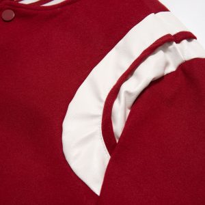American street ruffian, handsome baseball uniform, color-blocked motorcycle jacket, trendy men's jacket, – Image 4