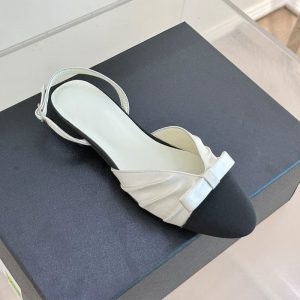 Longxin with the square toe small fragrance after the empty single shoes 2025 summer new pink bow toe sandals women's block heel – Image 4