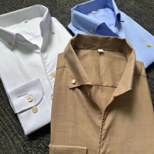 Italian business casual modal long-sleeved shirt men's one-collar solid color shirt – Image 3
