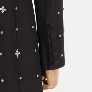European and American style jacket women's 2025 autumn new fashion personality lapel slim diamond design solid color blazer – Image 8