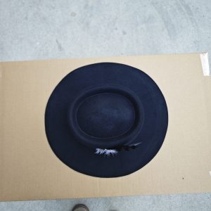 Cross-border feather decoration pure wool top hat European and American fashion top hat – Image 3