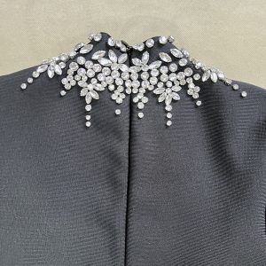 Long sleeve heavy work glass diamond decoration amazon foreign trade bandage dress evening dress bandage dresses – Image 5