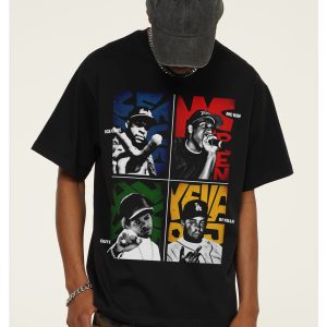 2025 Cross-border Summer N.W.A American Retro Street Short Sleeve Cotton Men's T-Shirt Loose Short Sleeve Men's Base Top – Image 3