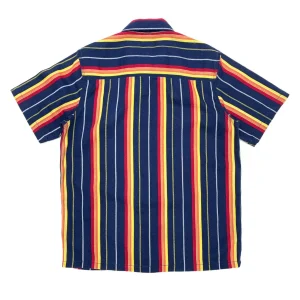 Vintage vintage striped short sleeve shirt men's Japanese summer cotton loose vintage Ami short shirt – Image 5