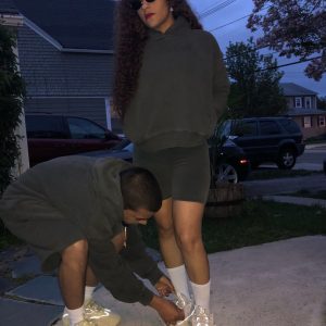 Cross Border KANYE Coconut SEASON 6 Kanye Cotton Yeezy Sports Grey Athletic Shorts Men's High Street Non Fog – Image 4