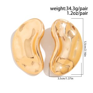 European and American cross-border jewelry ins folding water drop pendant earrings irregular geometric knocking face earring set – Image 6
