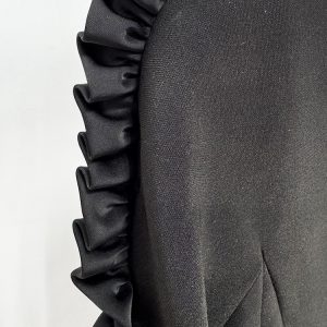 new European and American star fashion fungus edge three-dimensional decoration long-sleeved mid-length dress – Image 5