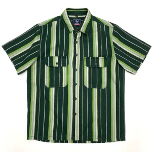 Vintage vintage striped short sleeve shirt men's Japanese summer cotton loose vintage Ami short shirt – Image 3