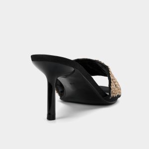 ZA2025 Summer New Women's Shoes Metal Chain Decoration Slingback High Heeled Sandals Shallow Fashion One-Foot Slippers – Image 3