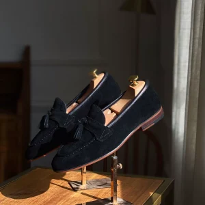 Mr. Lu San British custom wind square toe cowhide suit shoes Goodyear handmade tassel loafers a pedal shoes – Image 4