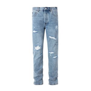 European and American high street thickened washed ripped jeans cargo jeans – Image 5