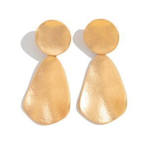 European and American cross-border jewelry ins folding water drop pendant earrings irregular geometric knocking face earring set – Image 5