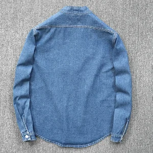style enzyme washed distressed robe spring and summer men's fashion casual loose denim jacket jacket – Image 6