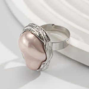 European and American cross-border jewelry Baroque inlaid special-shaped pearl rings Retro irregular alloy rings new – Image 7