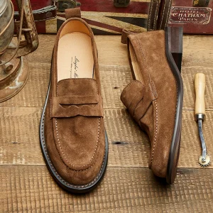 Loafers, leather, summer men, breathable, British, business casual leather shoes, suits, slip-on beanie shoes, soft soles – Image 3