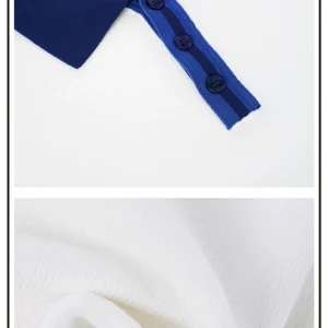 Summer new color-blocking slim lapel T-shirt men's short sleeves high-end business men's ice silk knitted polo shirt for men – Image 4
