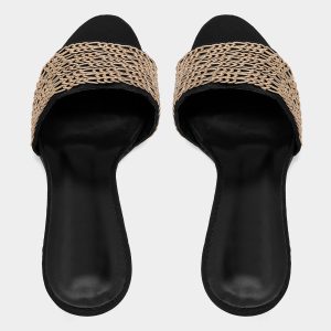 ZA2025 Summer New Women's Shoes Metal Chain Decoration Slingback High Heeled Sandals Shallow Fashion One-Foot Slippers – Image 4