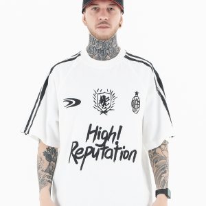 Lanhai men's 2025 spring and summer new products trendy brand niche high-end sports tops street graffiti short sleeve T-shirt men – Image 4