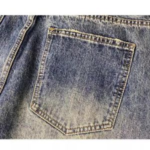 Spring and autumn American casual ruffian handsome washed retro cargo jeans men's straight leg loose high street tapered pants tide – Image 7