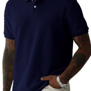 European and American men's 2025 summer solid color lapel, simple short sleeve casual and versatile polo shirt, Men's T-shirt – Image 5