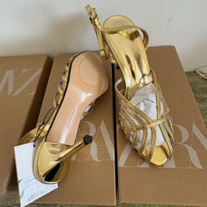 2025za New Summer French Braided Openwork Shoes Women's High Heels Open Toe Fish Mouth Sandals Wrist Strap Buckle Shoes – Image 3