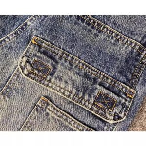 Spring and autumn American casual ruffian handsome washed retro cargo jeans men's straight leg loose high street tapered pants tide – Image 5