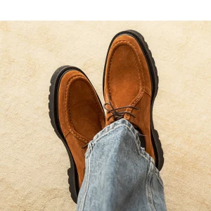 Mr. Lu San men's kangaroo shoes genuine leather comfort cowhide platform sole heightened wear-resistant casual shoes Japanese vintage shoes – Image 4