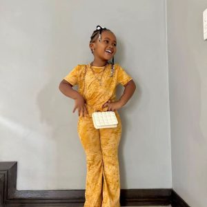 M8025 European and American Foreign Trade Children's Clothing Set 2023 New Ins Style Children's Clothing Girl Set Gold Velvet Short Sleeve Set – Image 3