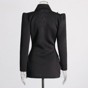 Sexy celebrity style skirt 2025 new lapel long sleeve butterfly sequin full diamond ultra-short suit dress for women – Image 3