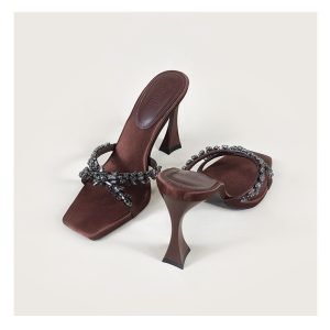 Poplar Forest with the same 2025 summer square toe rhinestone slotted strap sandals women's open toe high heels sexy external slippers – Image 4