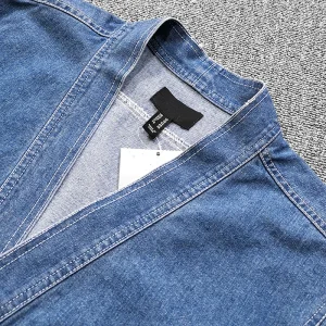 style enzyme washed distressed robe spring and summer men's fashion casual loose denim jacket jacket – Image 4
