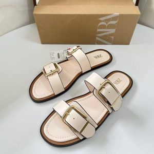ZA High Heels Women's 2025 Spring/Summer New Toe Fashion Sandals Thin Heel Belt Buckle Pointed Toe Back Hollow Shoes – Image 3
