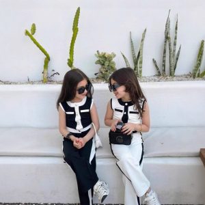 Girls' summer suit 2025 new summer thin high-end sleeveless clothes small fragrance style girls' trousers two-piece set – Image 4
