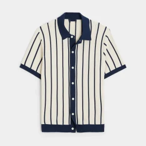 Europe and America Men's 2025 Summer Solid Color Short Sleeve Knit Shirt Plus Size Loose Lapel Top Men's Shirts – Image 3