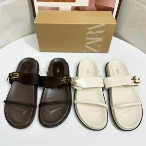 ZA cross-border foreign trade plus size 2025 summer new flat sandals versatile one-line beach shoes platform casual slippers – Image 4