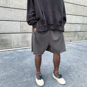 Cross Border KANYE Coconut SEASON 6 Kanye Cotton Yeezy Sports Grey Athletic Shorts Men's High Street Non Fog – Image 5