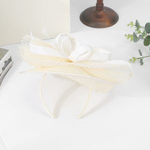 2025 Linglong Spring and Summer New Headwear, British Banquet Celebrity Hair Ornaments, Filipino Hemp Feather Fashion and Elegant Headband – Image 3