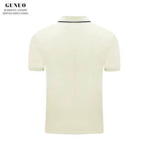 British Yuppie Men's Bee Embroidered Polo Shirt Men's New Slim Lapel T-Shirt Men's Short Sleeves – Image 3