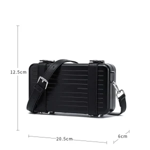 2025 new men's bag, casual hard small square bag, fashion waist bag, one-shoulder crossbody bag, shaped box bag, trendy brand bag – Image 4